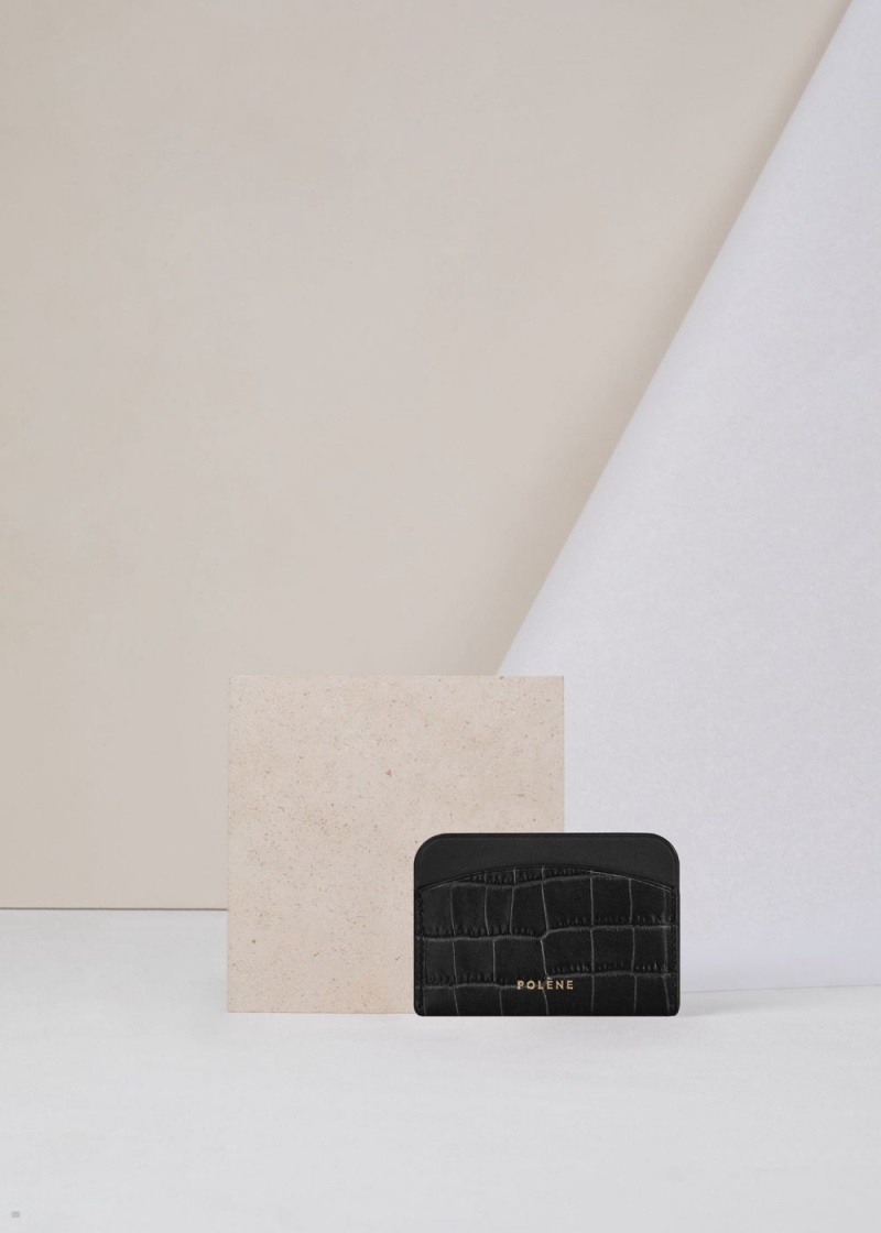 Polene Card Holder Donna Portafogli Nere | 739-IPRUYN