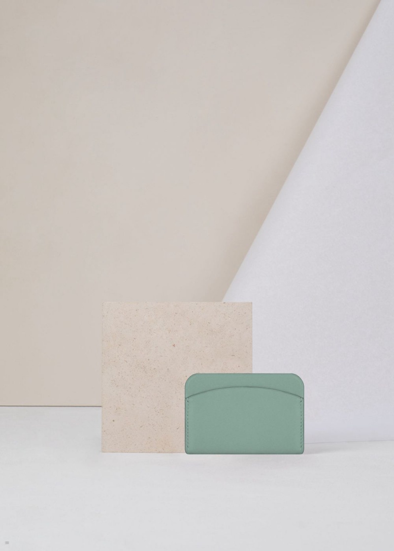 Polene Card Holder Donna Portafogli Verde Acqua | 394-ZYWKGL